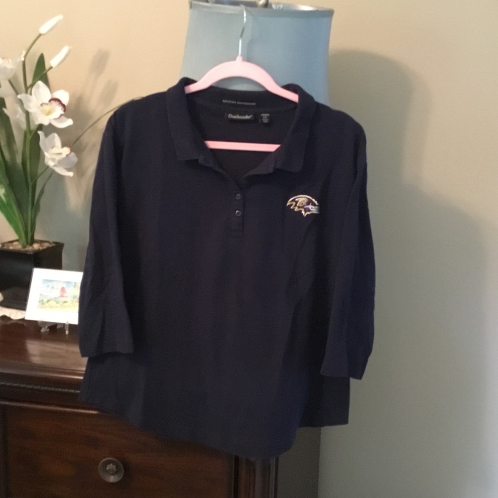 Dunbrooke-Women’s NFL Baltimore Ravens Navy Pique Polo with Embroidered Logo